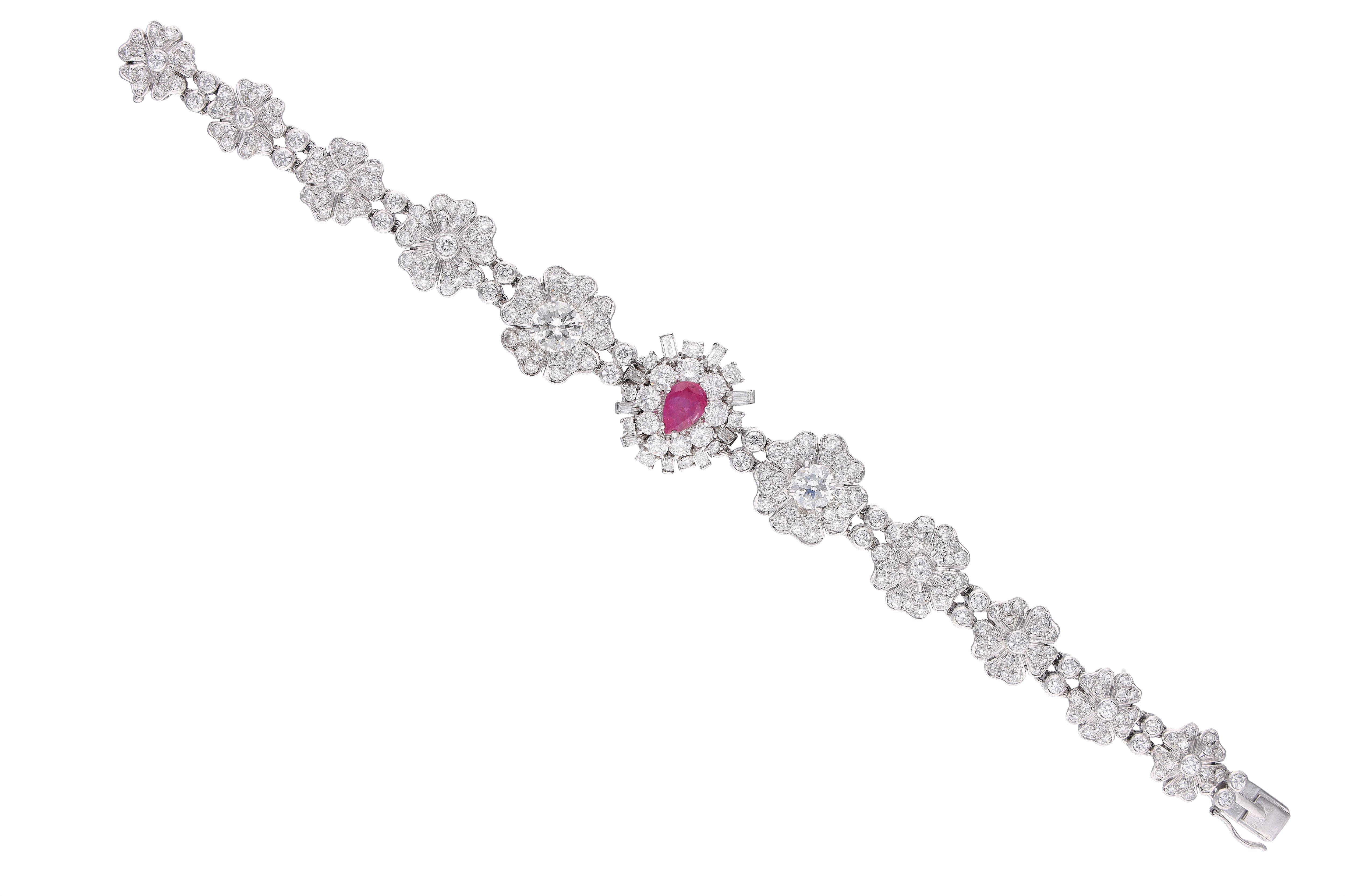 Bracciale con rubino e diamanti - Asta Preziosi