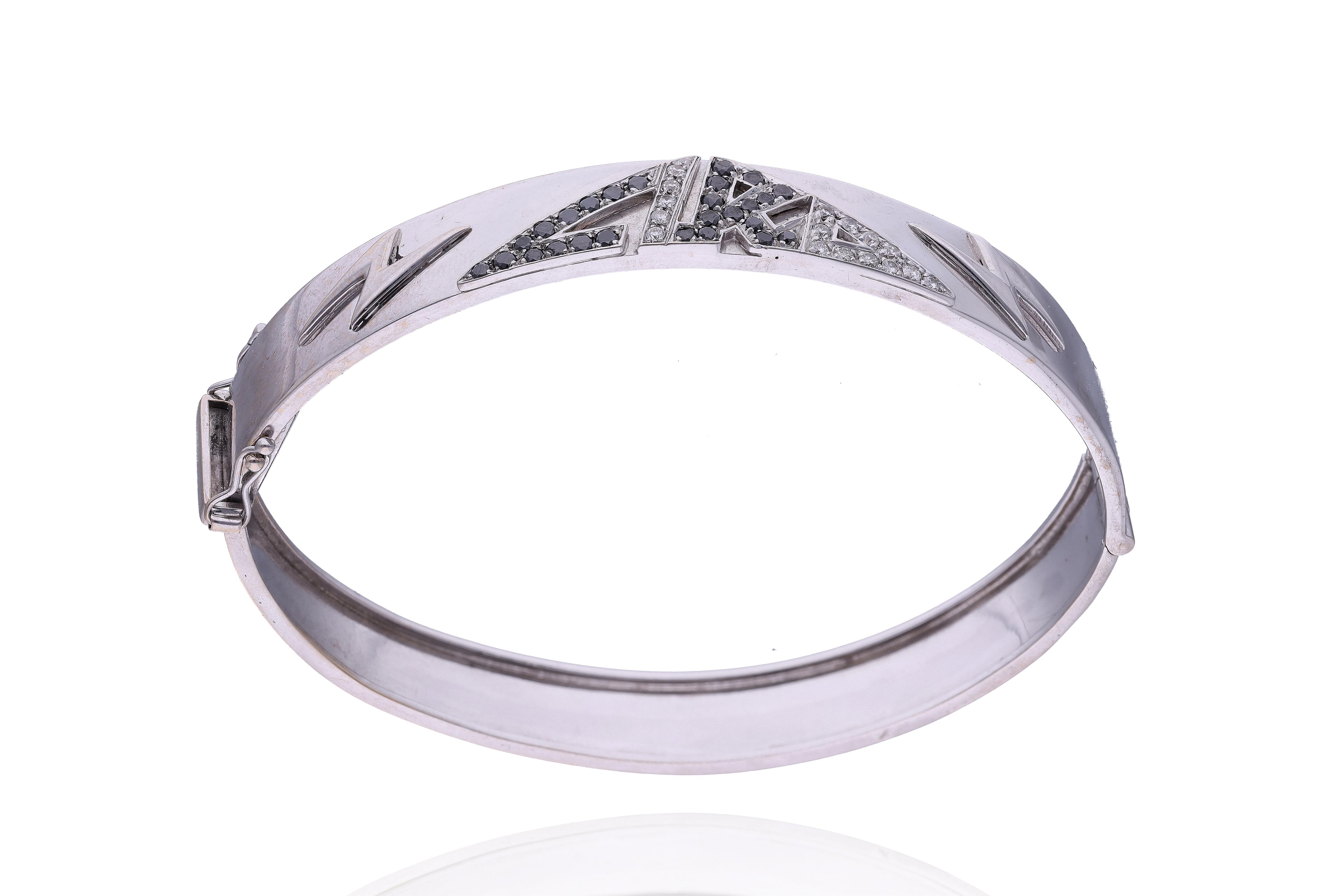 Bracciale con diamanti, diamanti neri e pietre - Asta Preziosi