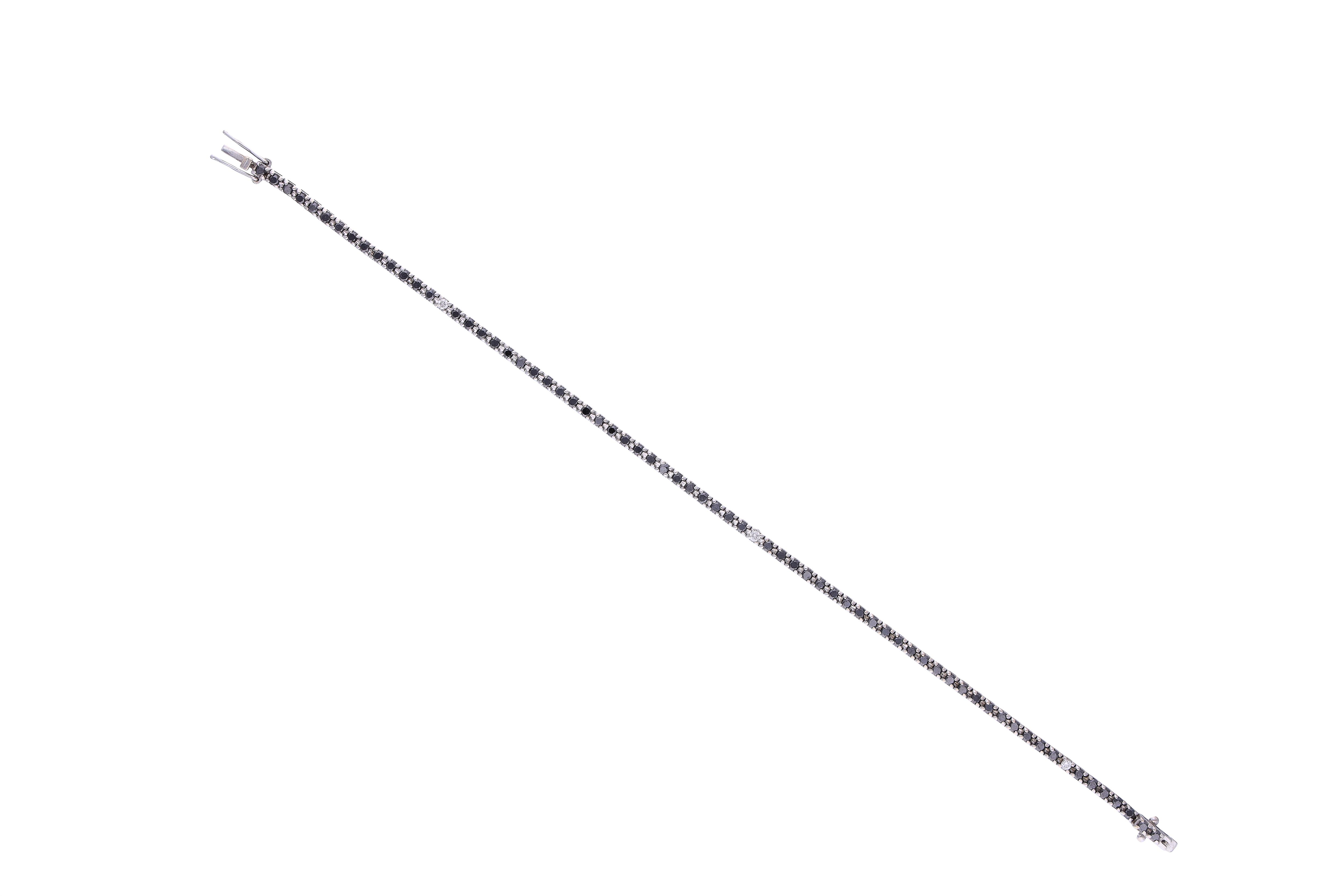 Bracciale con diamanti, diamanti neri e pietre - Asta Preziosi
