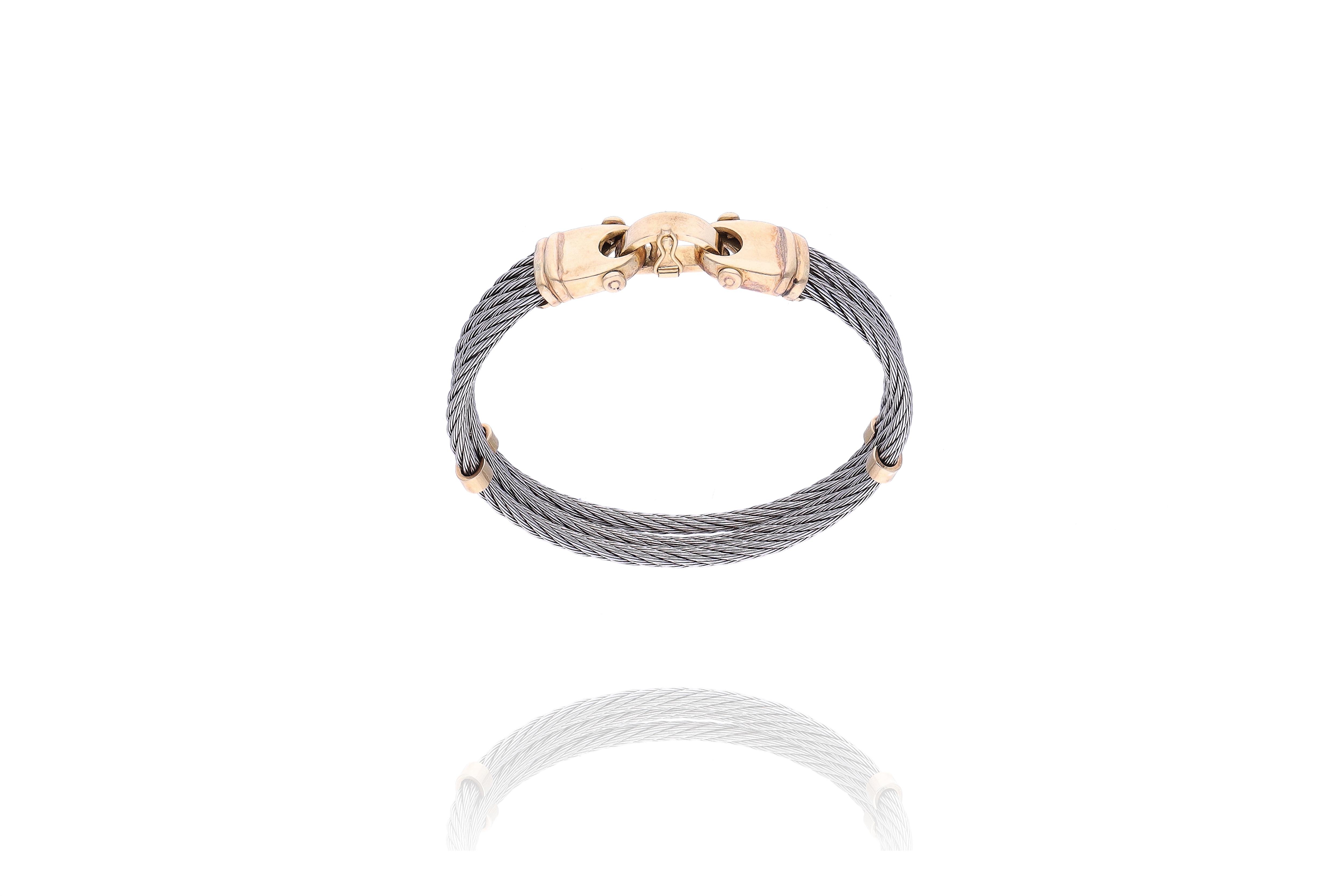Bracciale in acciaio e oro - Asta Preziosi