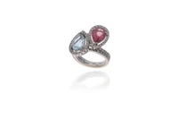 Leo Pizzo, anello con diamanti, topazio e tormalina - Asta Preziosi Leo Pizzo, anello con diamanti, topazio e tormalina - Asta Preziosi