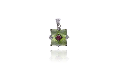 Zannetti ciondolo con peridoti, diamanti e rubino - Asta Preziosi Zannetti ciondolo con peridoti, diamanti e rubino - Asta Preziosi