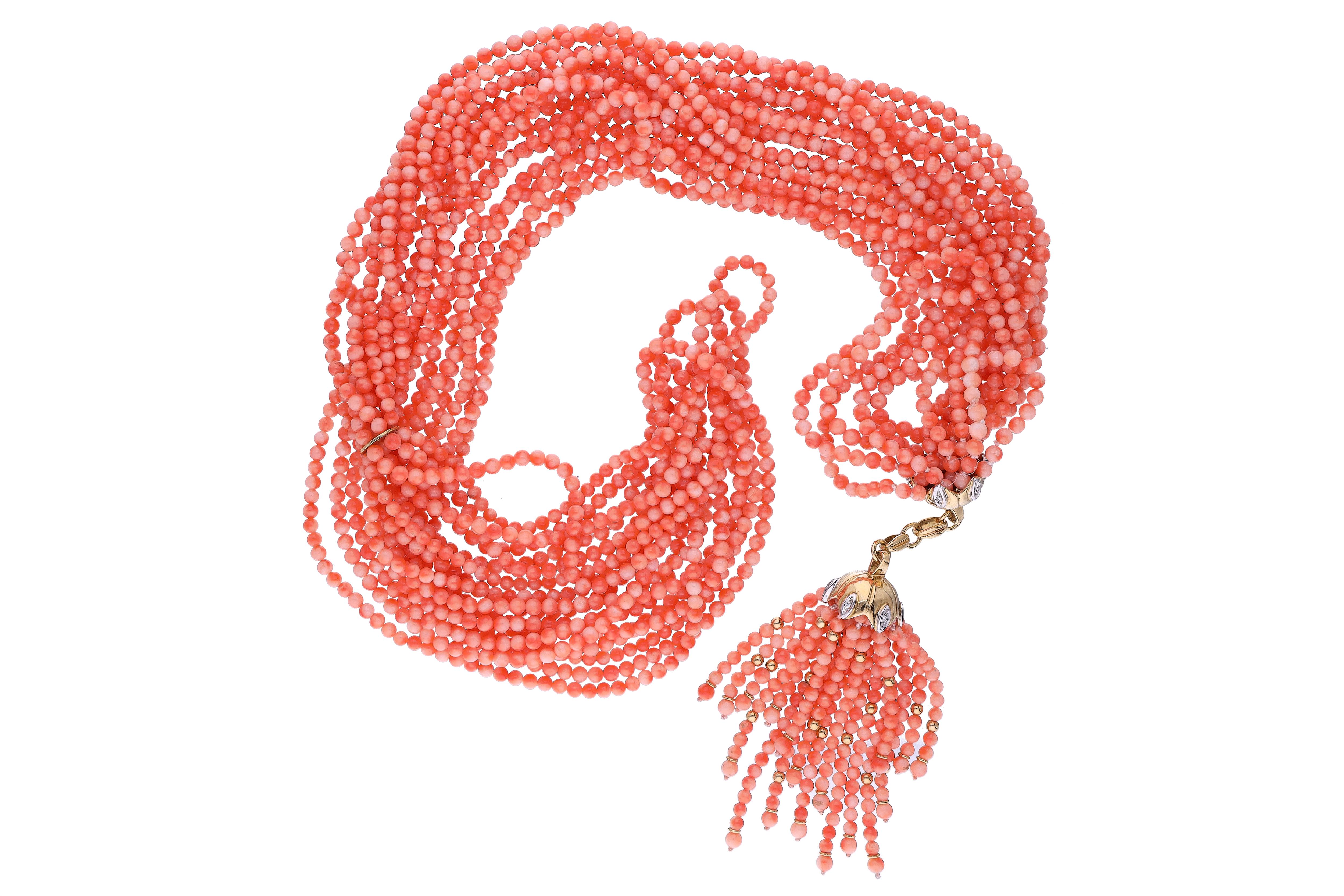 Collana di coralli e diamanti - Asta Preziosi