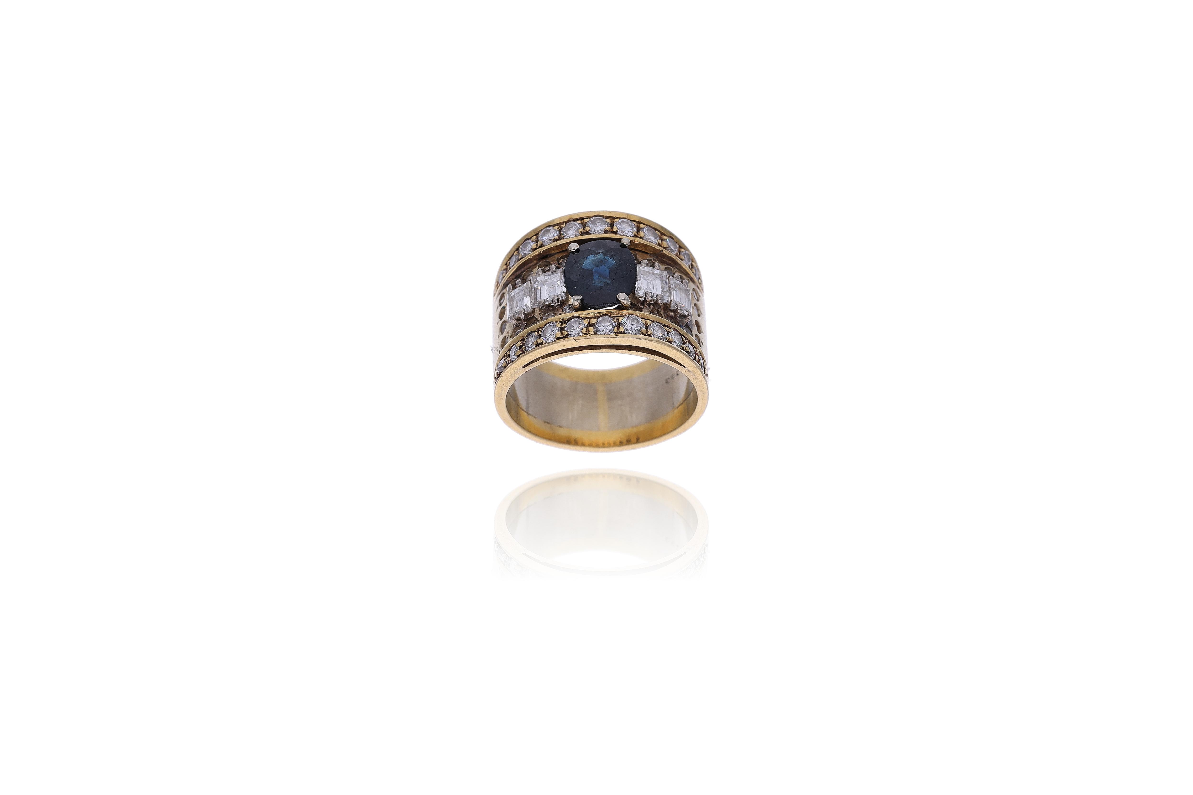 Anello con zaffiro e diamanti - Asta Preziosi