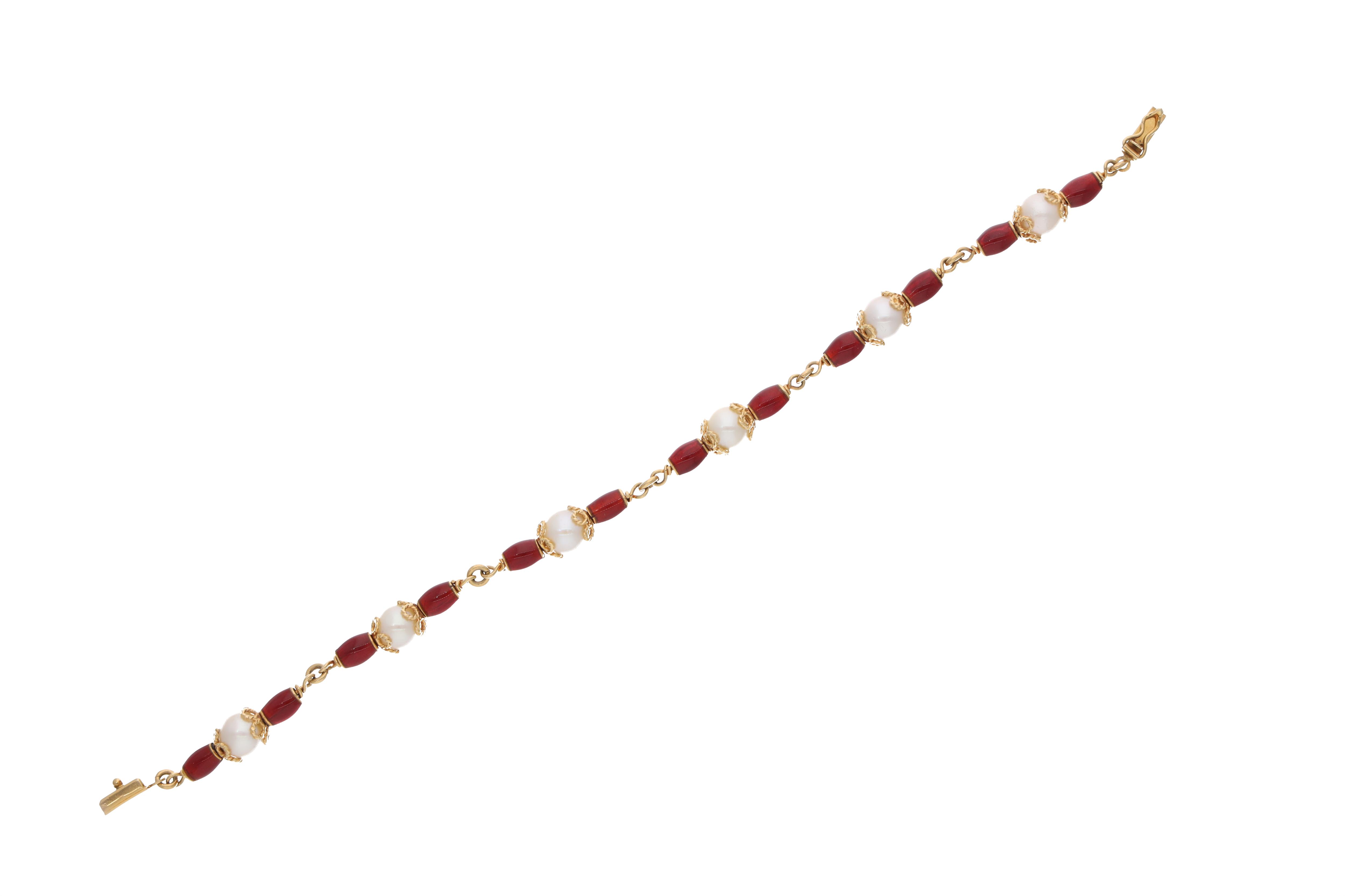 Bracciale con perle coltivate e smalto - Asta Preziosi