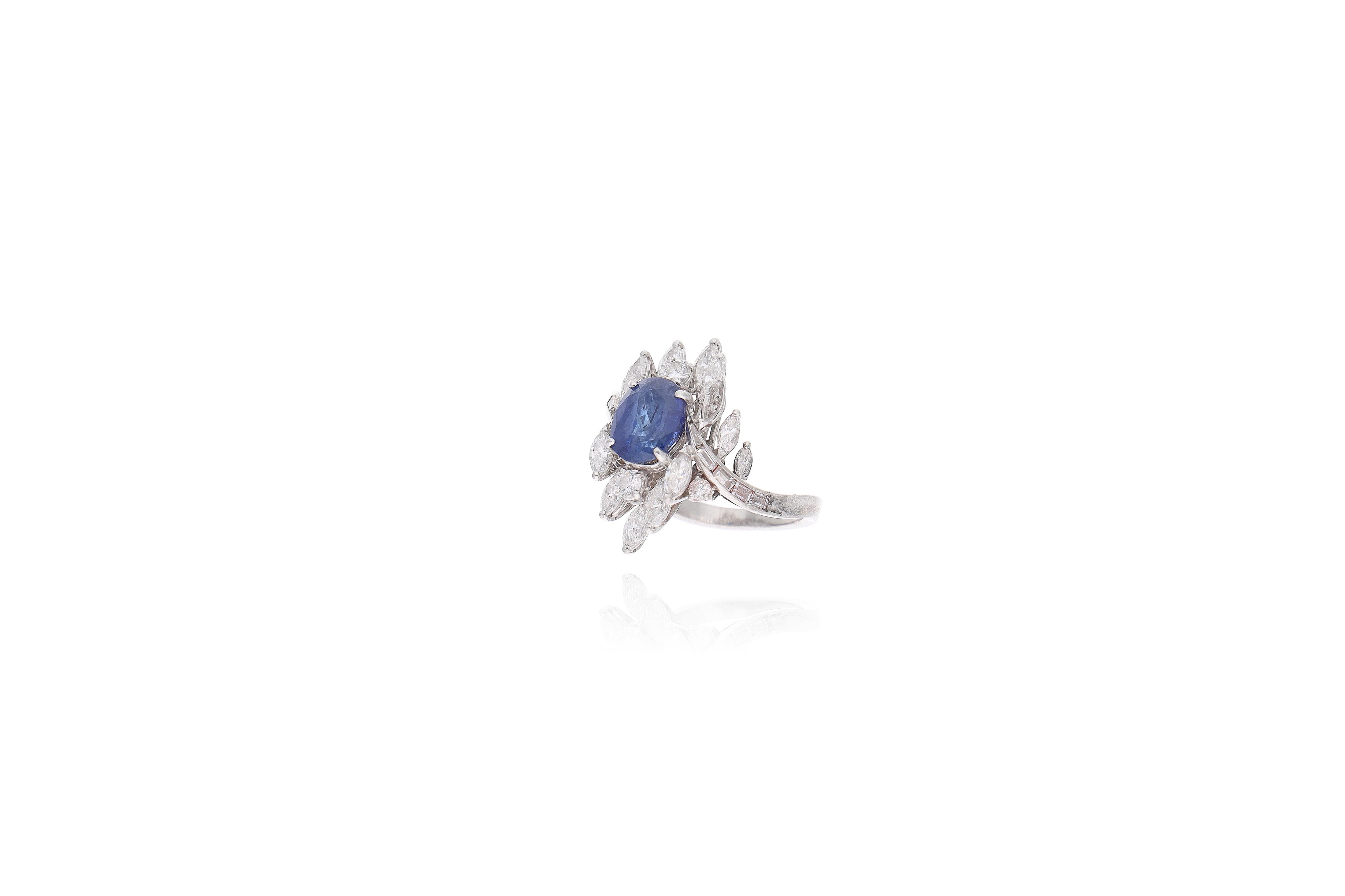 Anello con zaffiro e diamanti - Asta Preziosi