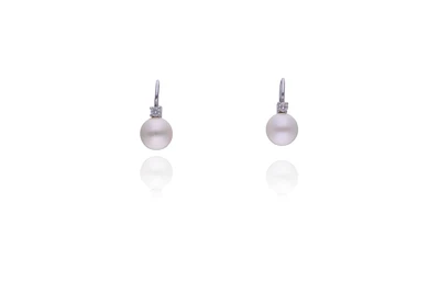 Orecchini con perle coltivate e diamanti - Asta Preziosi Orecchini con perle coltivate e diamanti - Asta Preziosi
