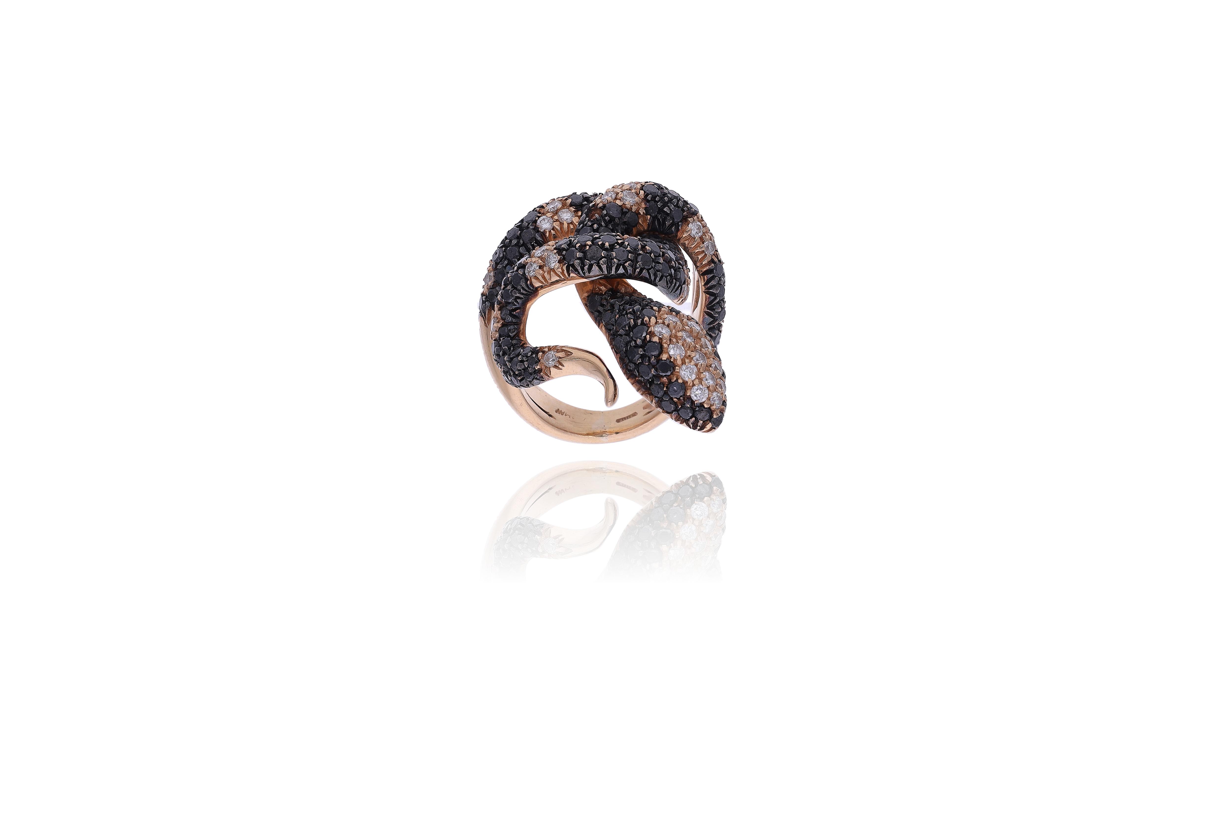Anello con diamanti e diamanti neri - Asta Preziosi