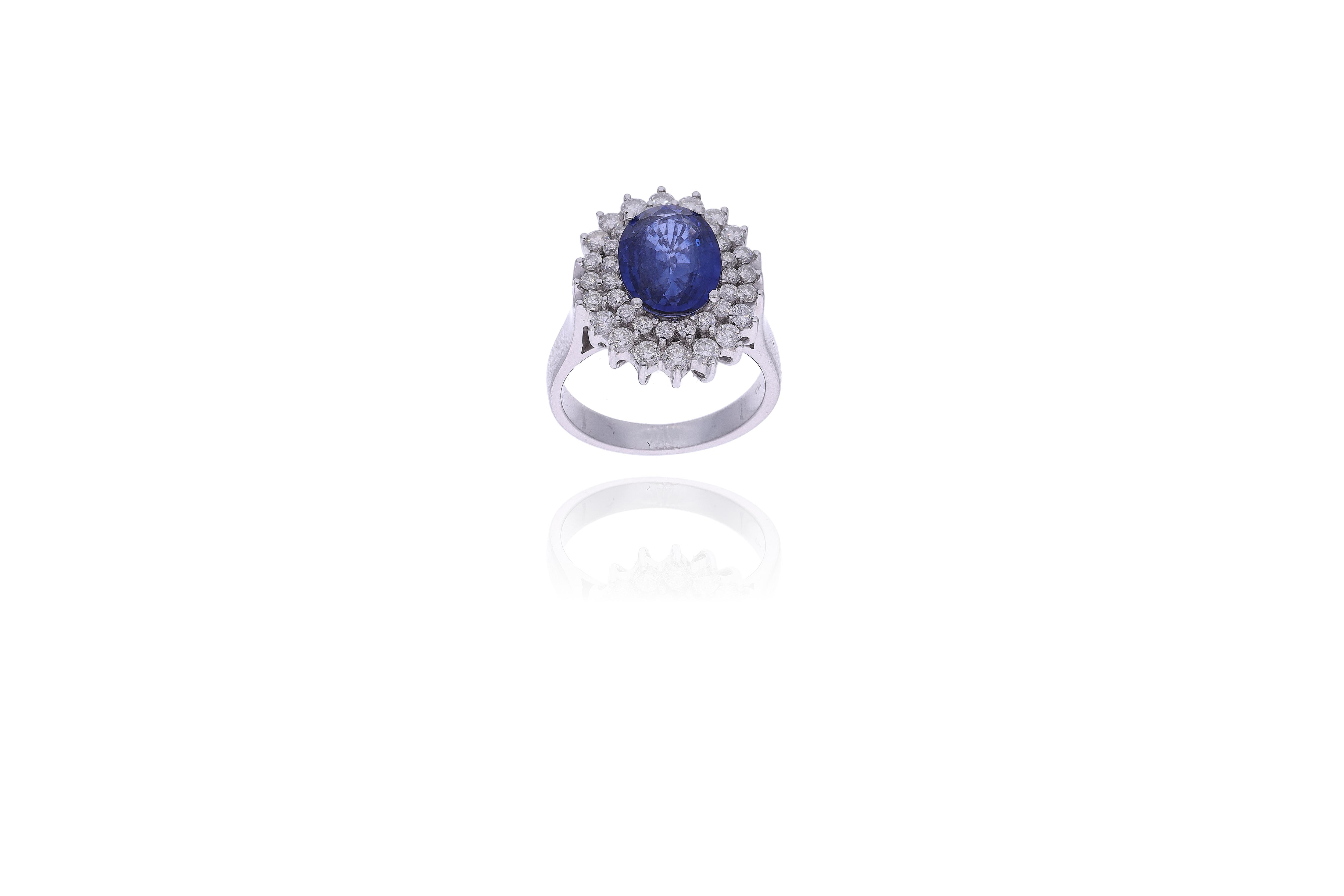 Anello con pietra e diamanti - Asta Preziosi