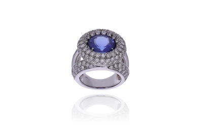 Anello con tanzanite e diamanti - Asta Preziosi Anello con tanzanite e diamanti - Asta Preziosi