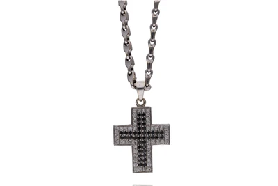 Collana con ciondolo con diamanti, diamanti neri e pietre - Asta Preziosi Collana con ciondolo con diamanti, diamanti neri e pietre - Asta Preziosi