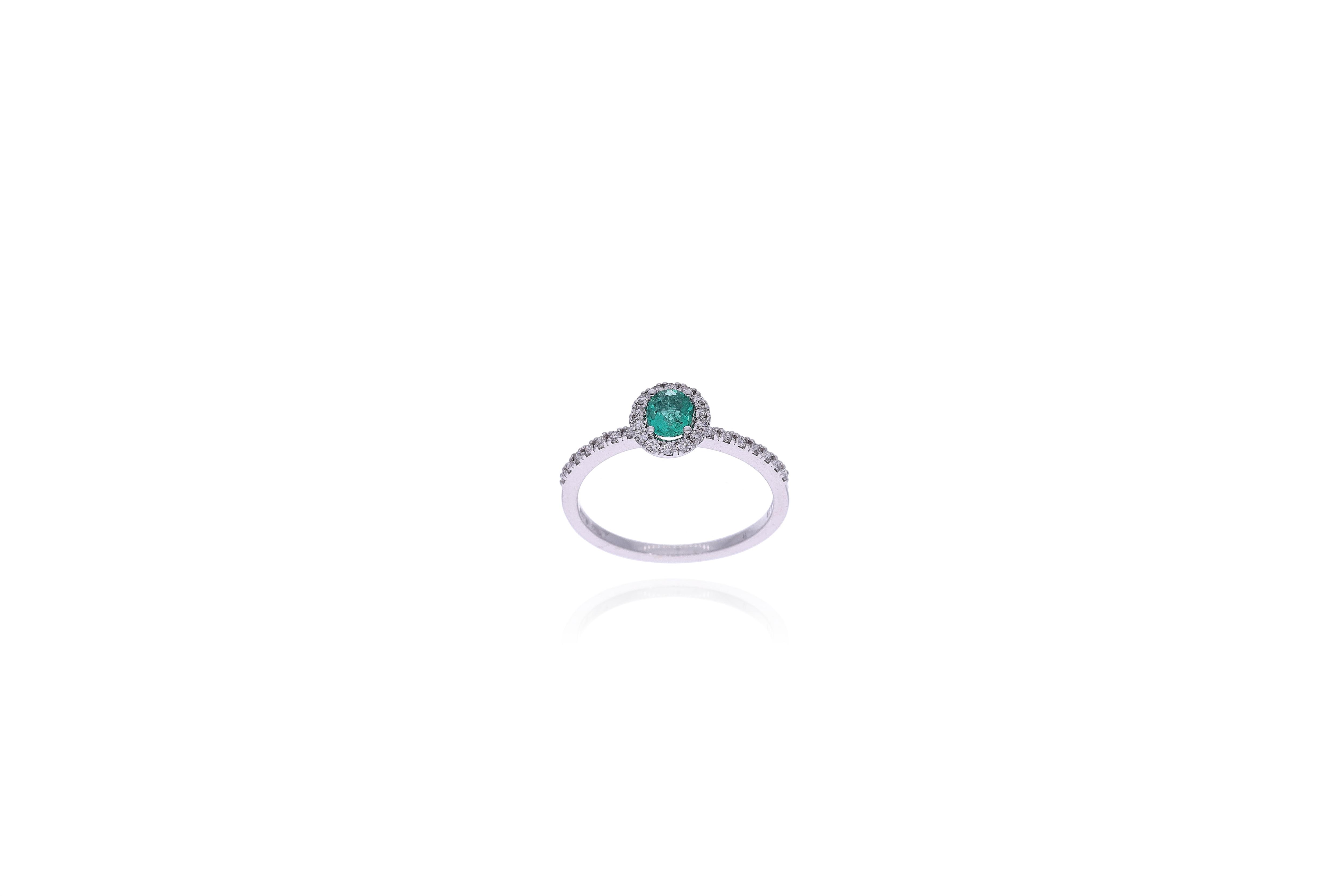 Anello con smeraldo e diamanti - Asta Preziosi