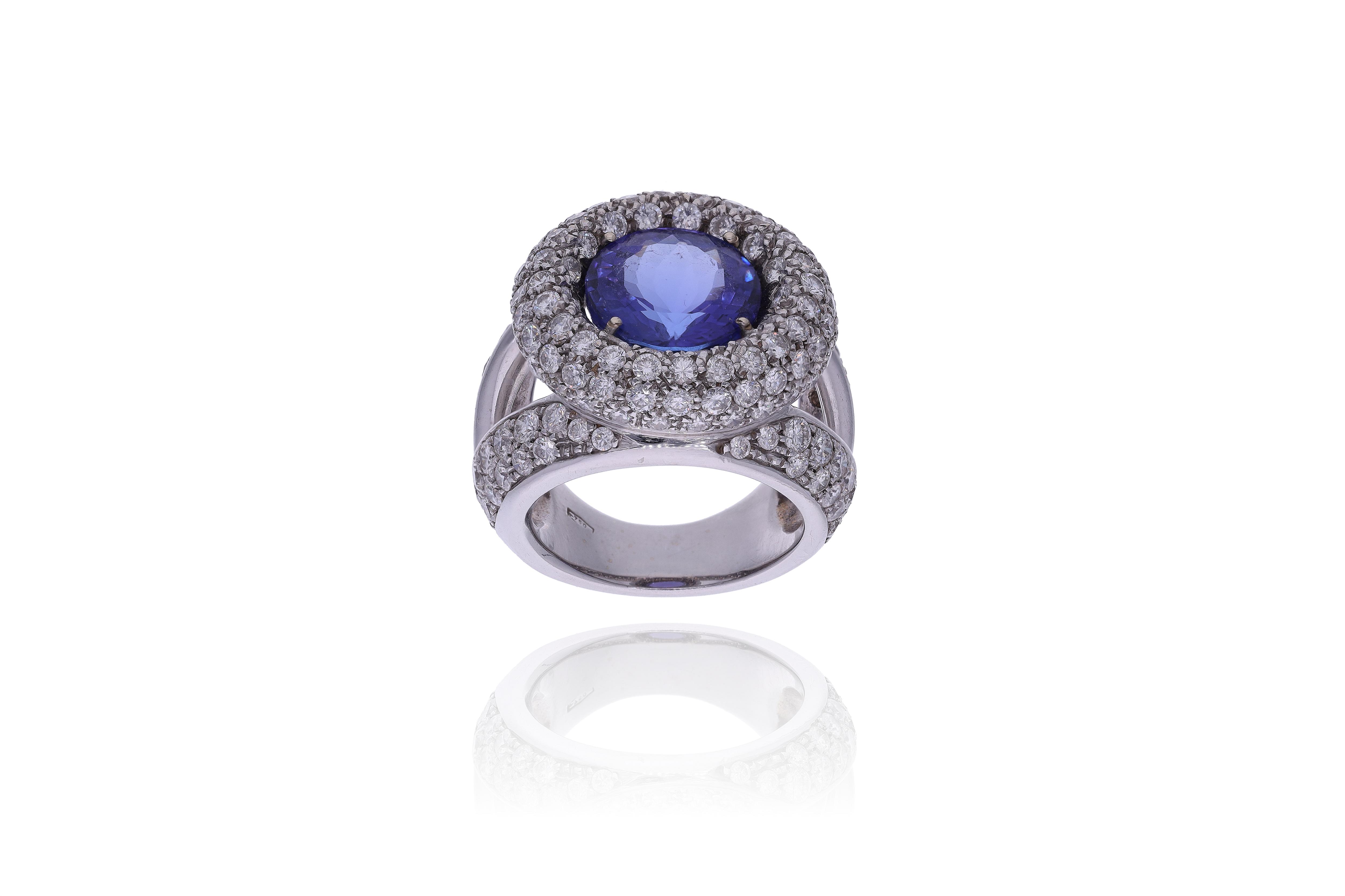 Anello con tanzanite e diamanti - Asta Preziosi
