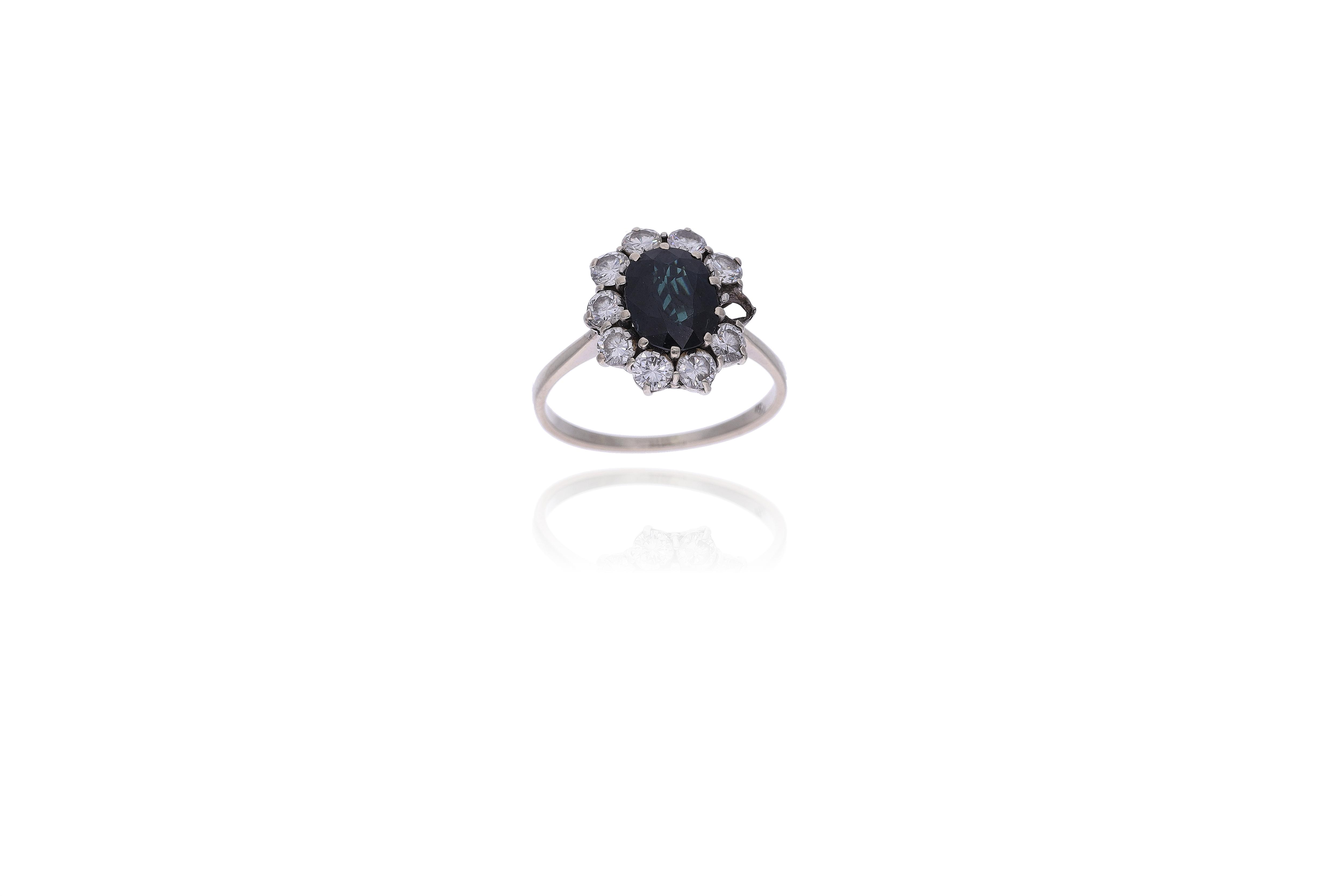 Anello con zaffiro e diamanti - Asta Preziosi