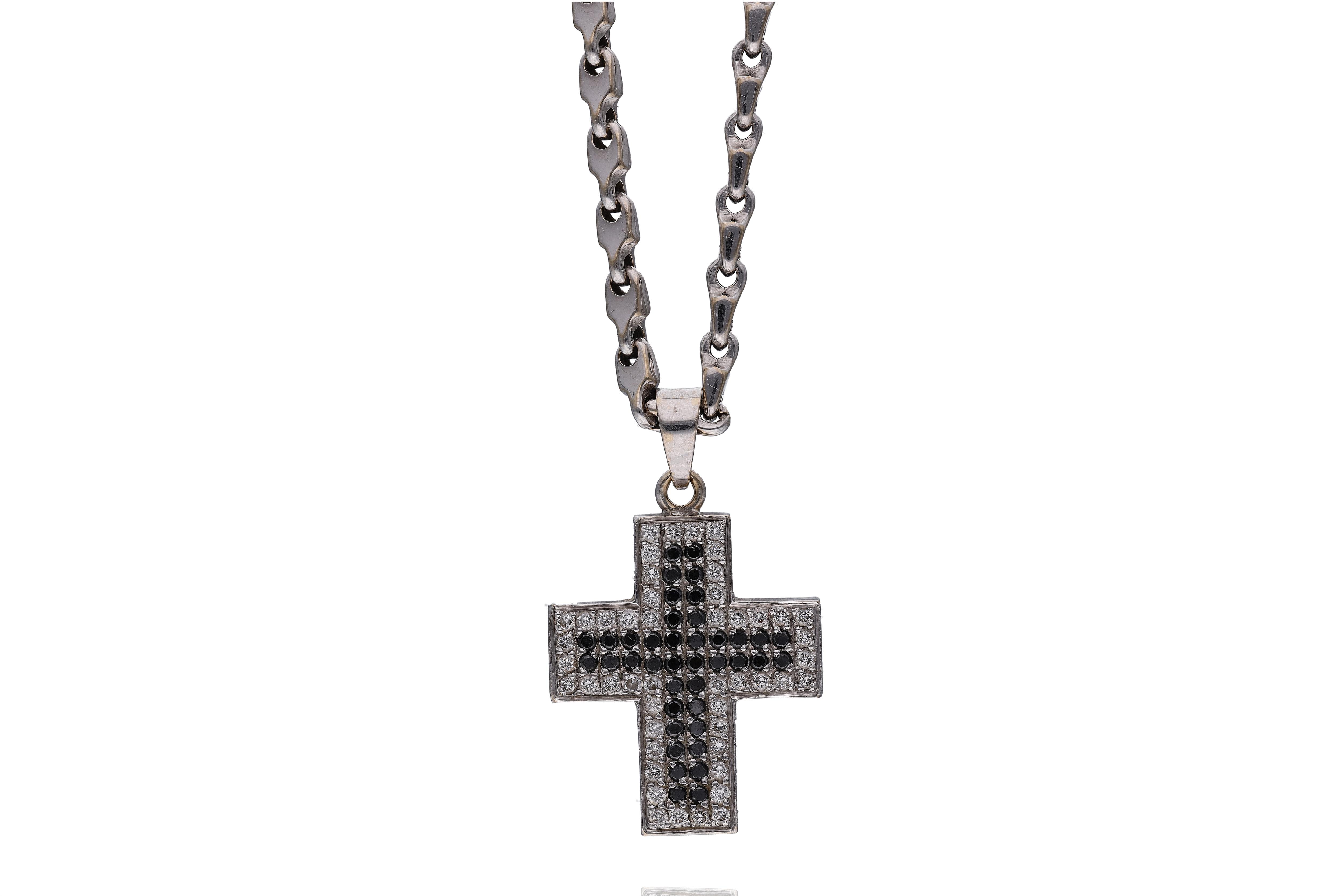 Collana con ciondolo con diamanti, diamanti neri e pietre - Asta Preziosi