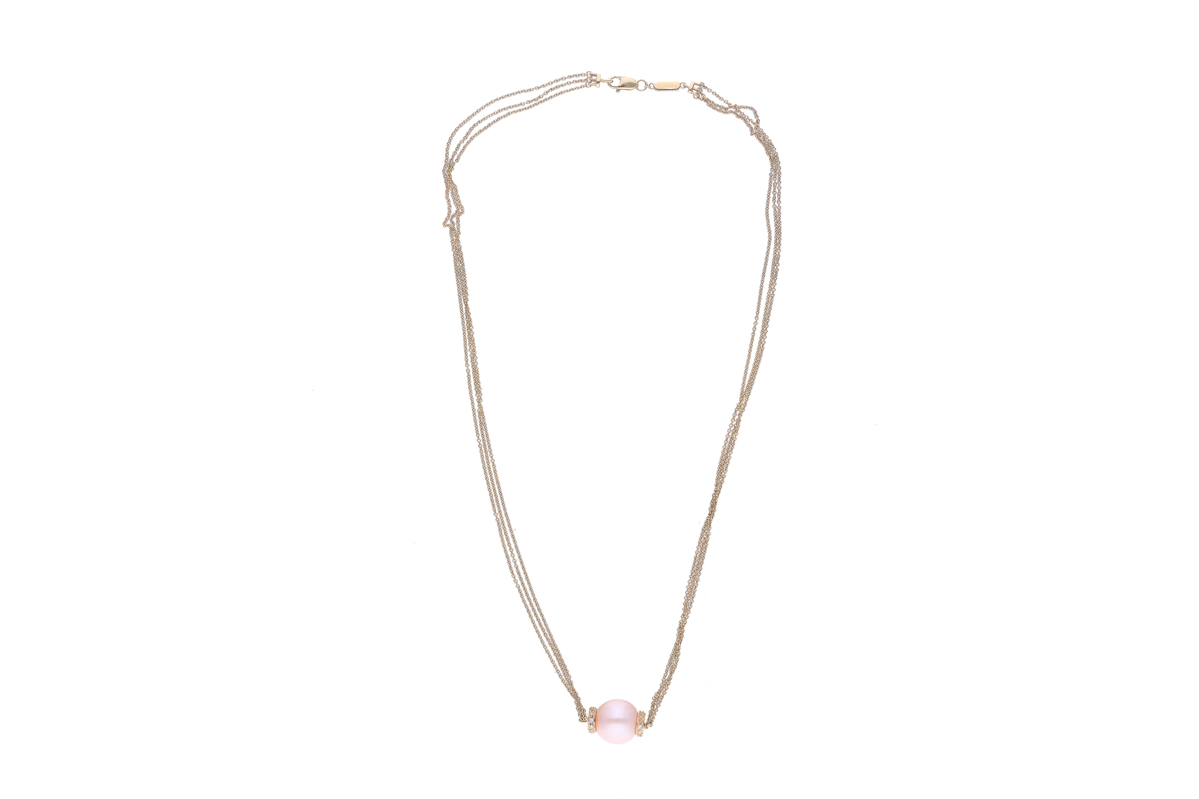 Collana con diamanti e perla coltivata - Asta Preziosi