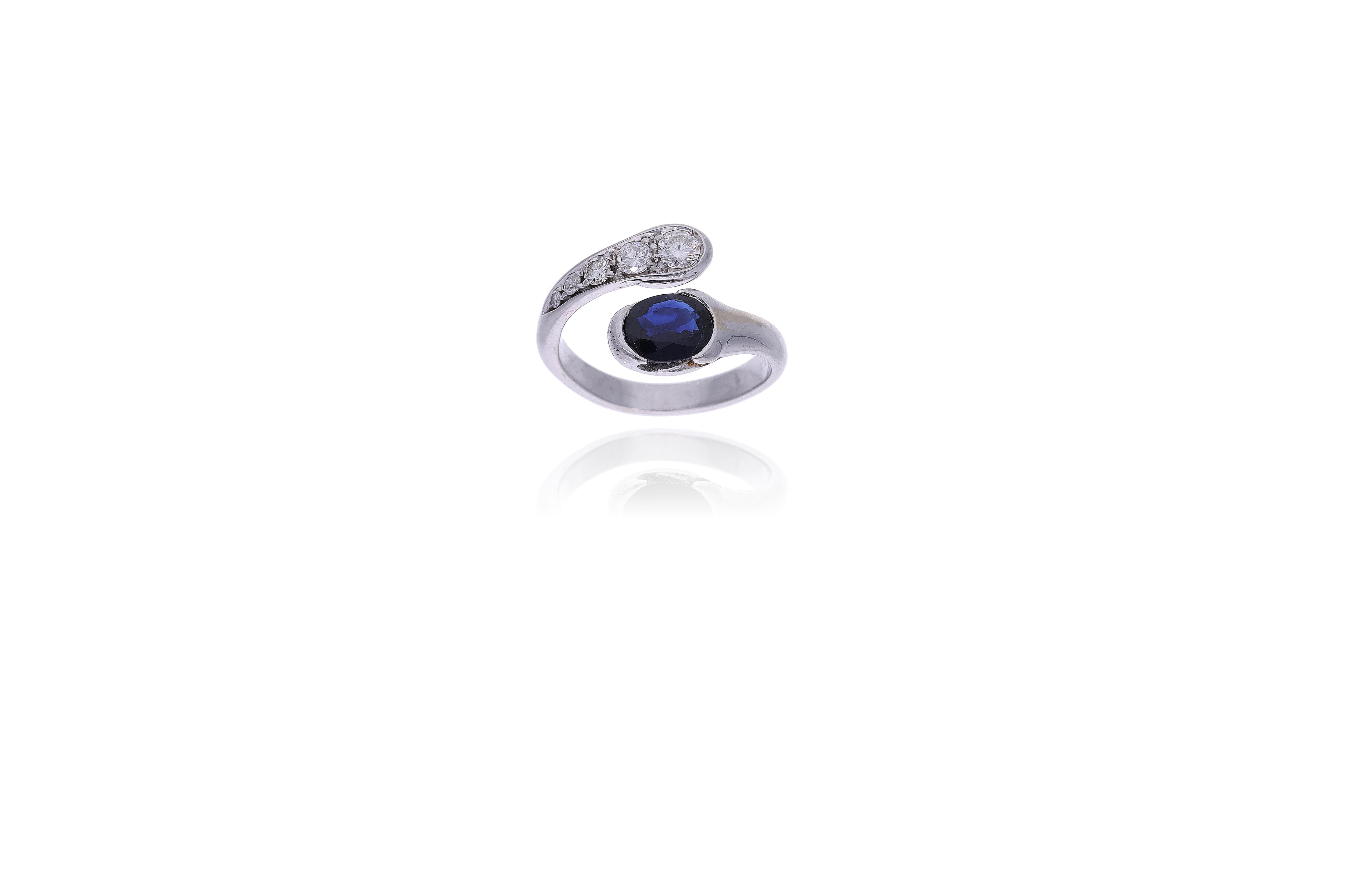 Anello con zaffiro e diamanti - Asta Preziosi
