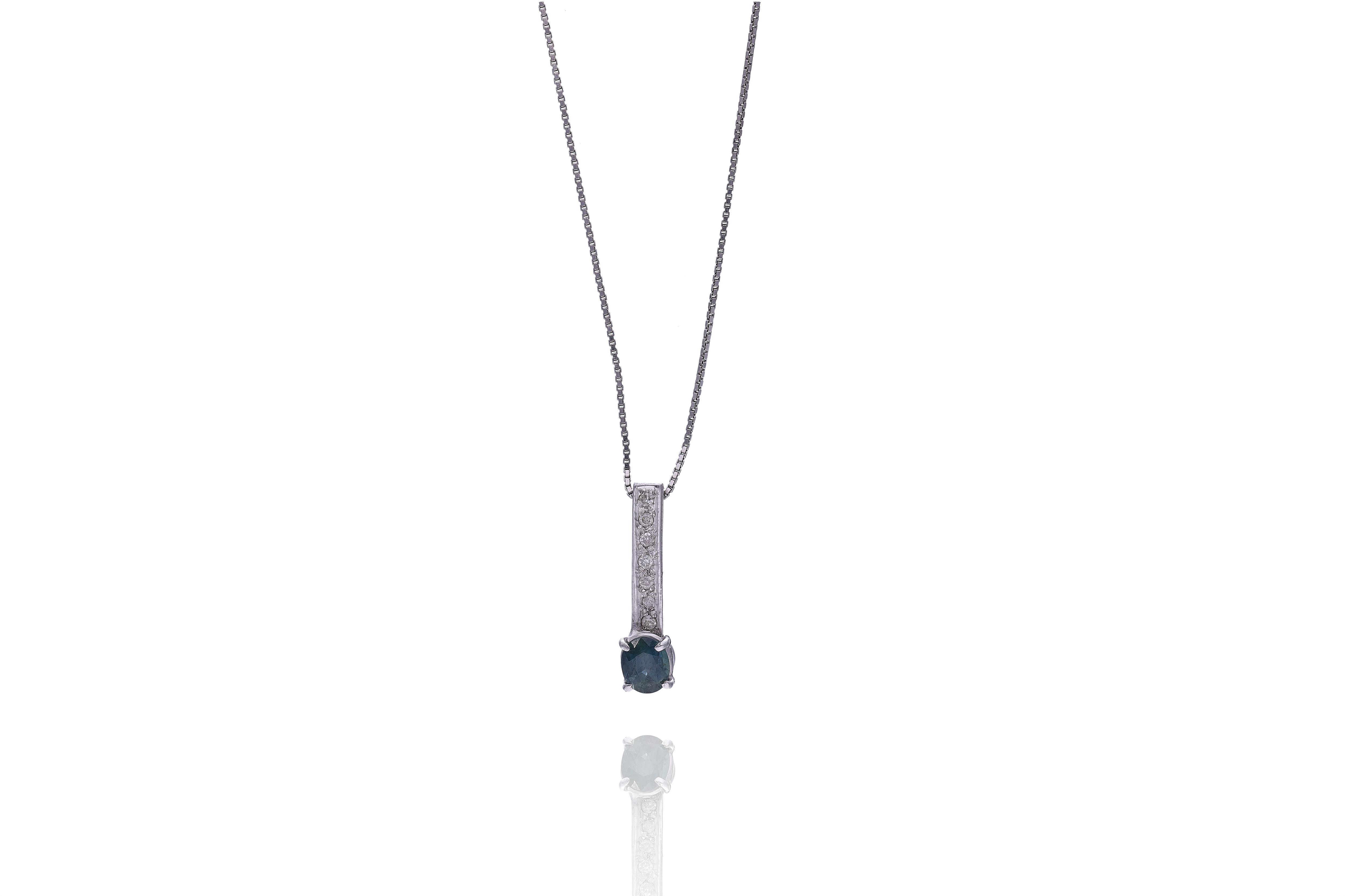 Collana con zaffiro e diamanti - Asta Preziosi