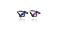 Coppia di anelli con zaffiro, zaffiro rosa e diamanti - Asta Preziosi Coppia di anelli con zaffiro, zaffiro rosa e diamanti - Asta Preziosi