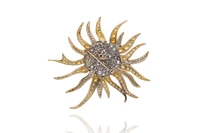 Spilla con diamanti e zaffiri gialli - Asta Preziosi Spilla con diamanti e zaffiri gialli - Asta Preziosi
