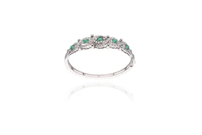 Bracciale con diamanti e smeraldi - Asta Preziosi Bracciale con diamanti e smeraldi - Asta Preziosi