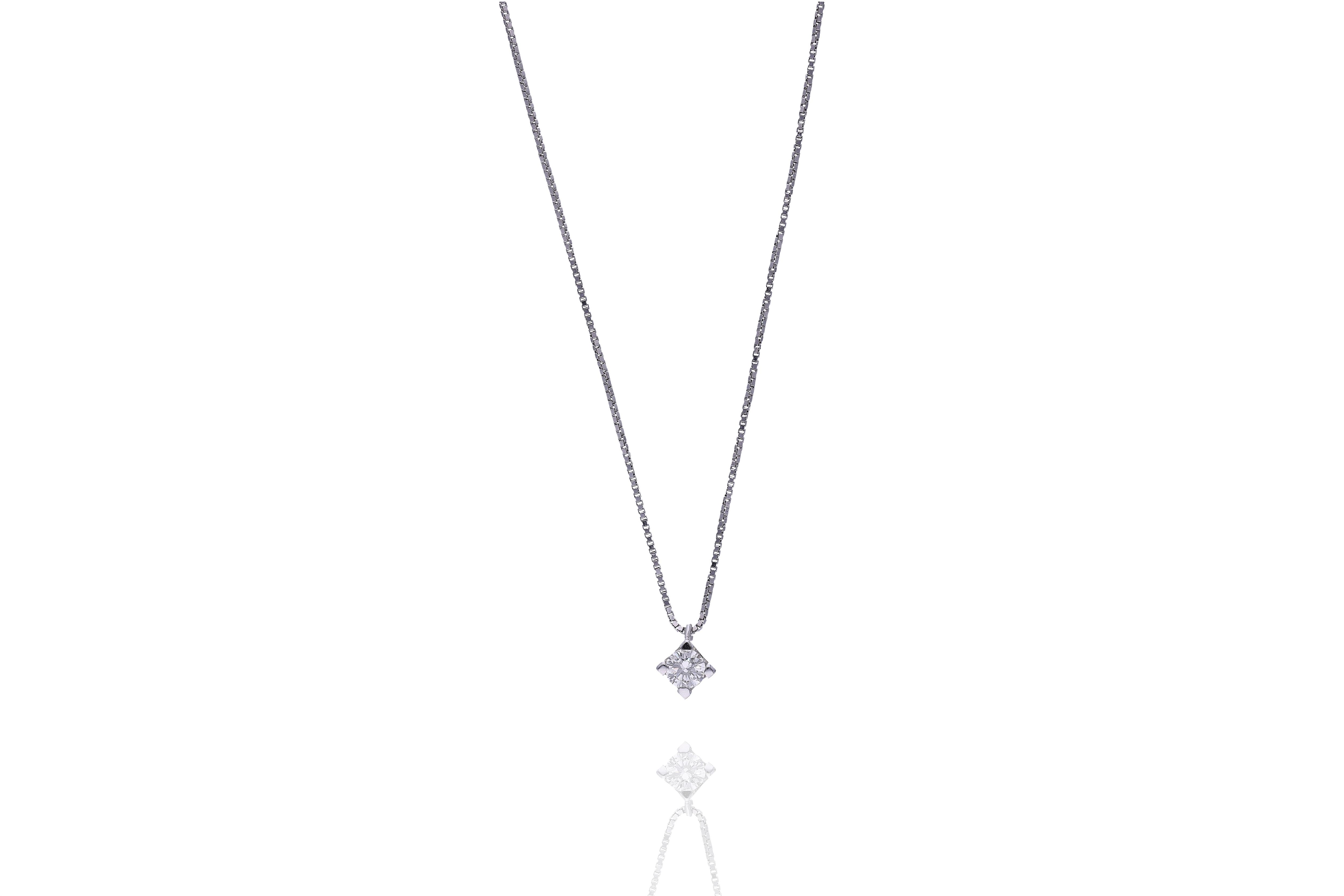 Collana con pendente con diamante - Asta Preziosi