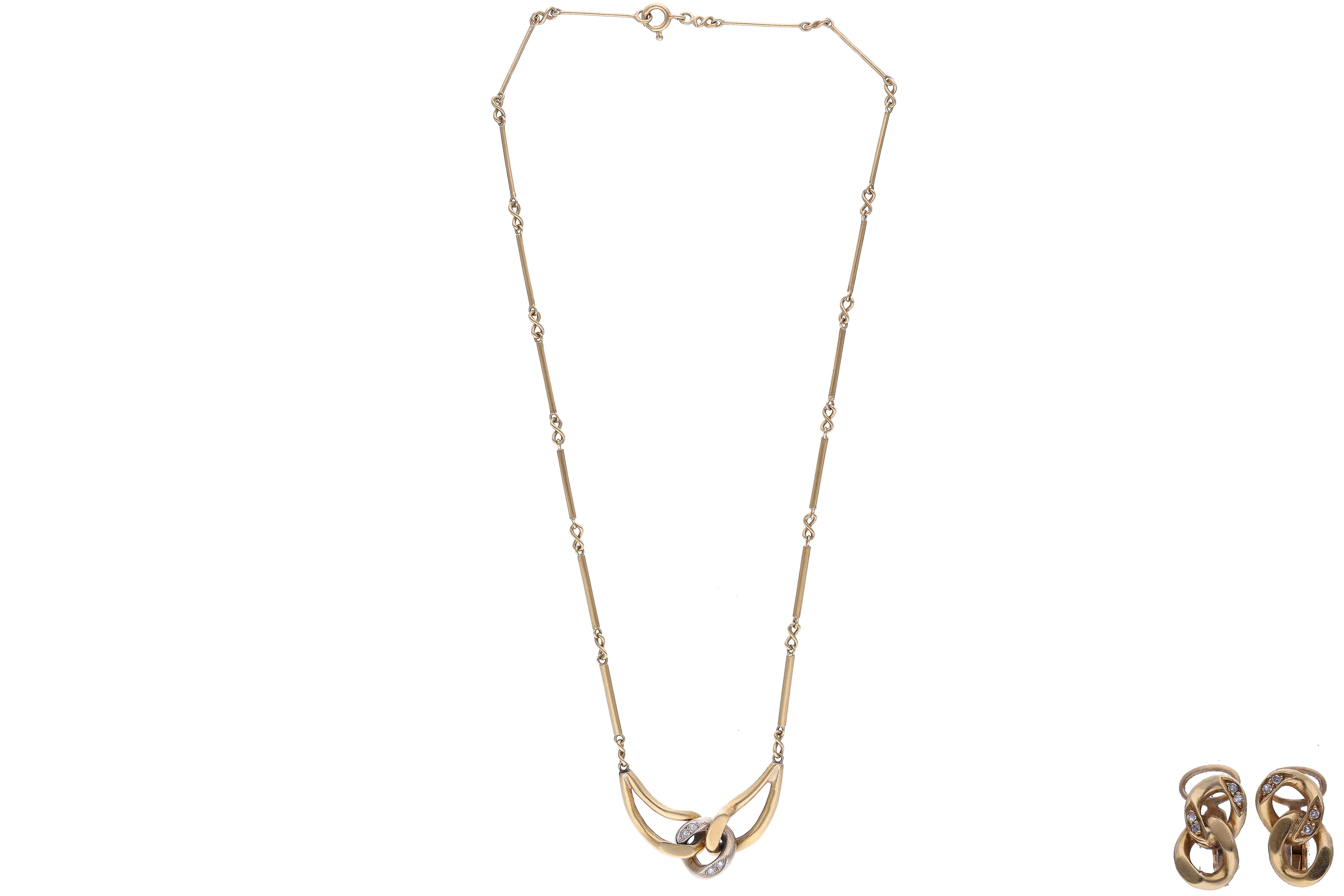 Collana e orecchini con diamanti - Asta Preziosi
