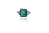 Anello con smeraldo e diamanti - Asta Preziosi