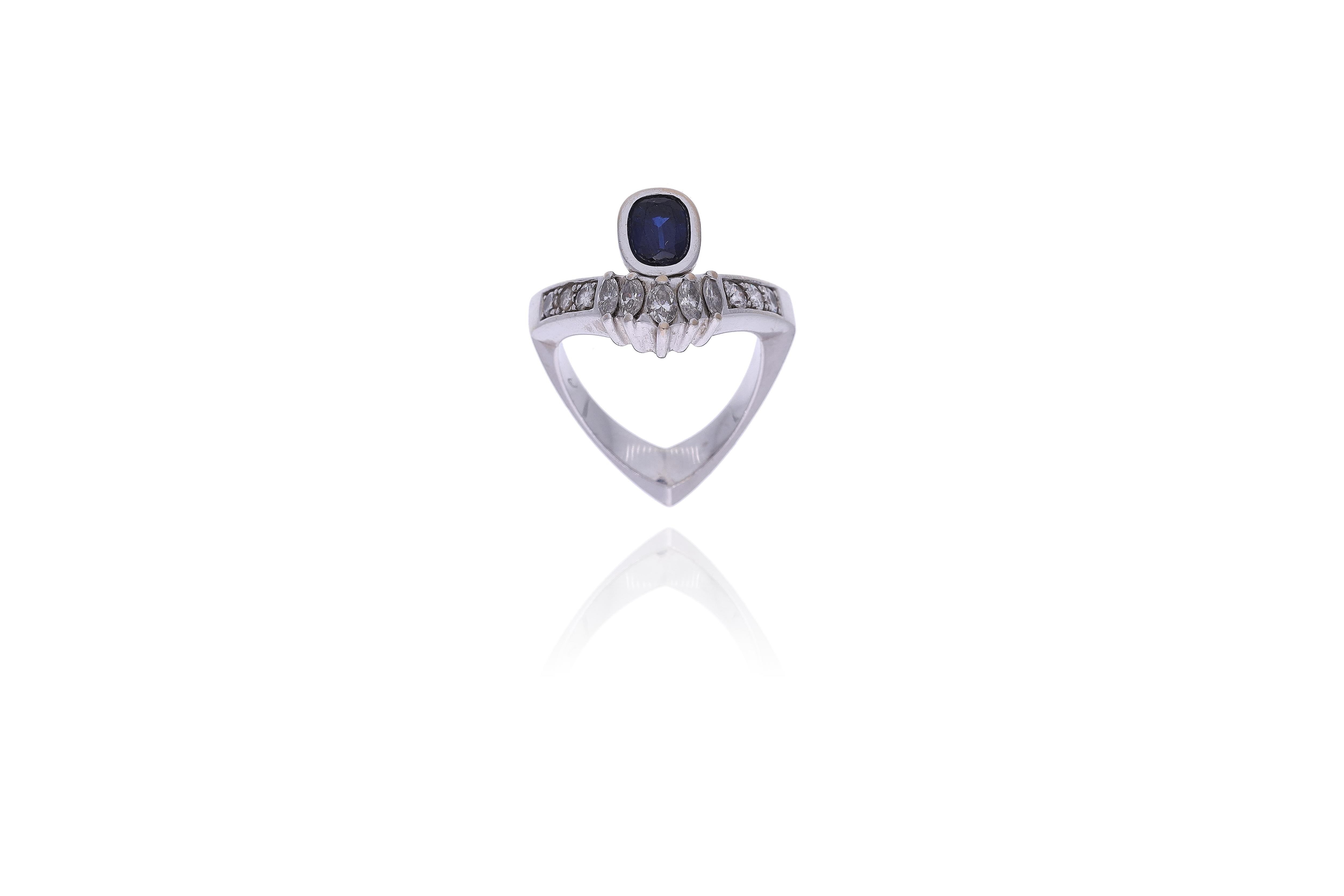 Anello con zaffiro e diamanti - Asta Preziosi