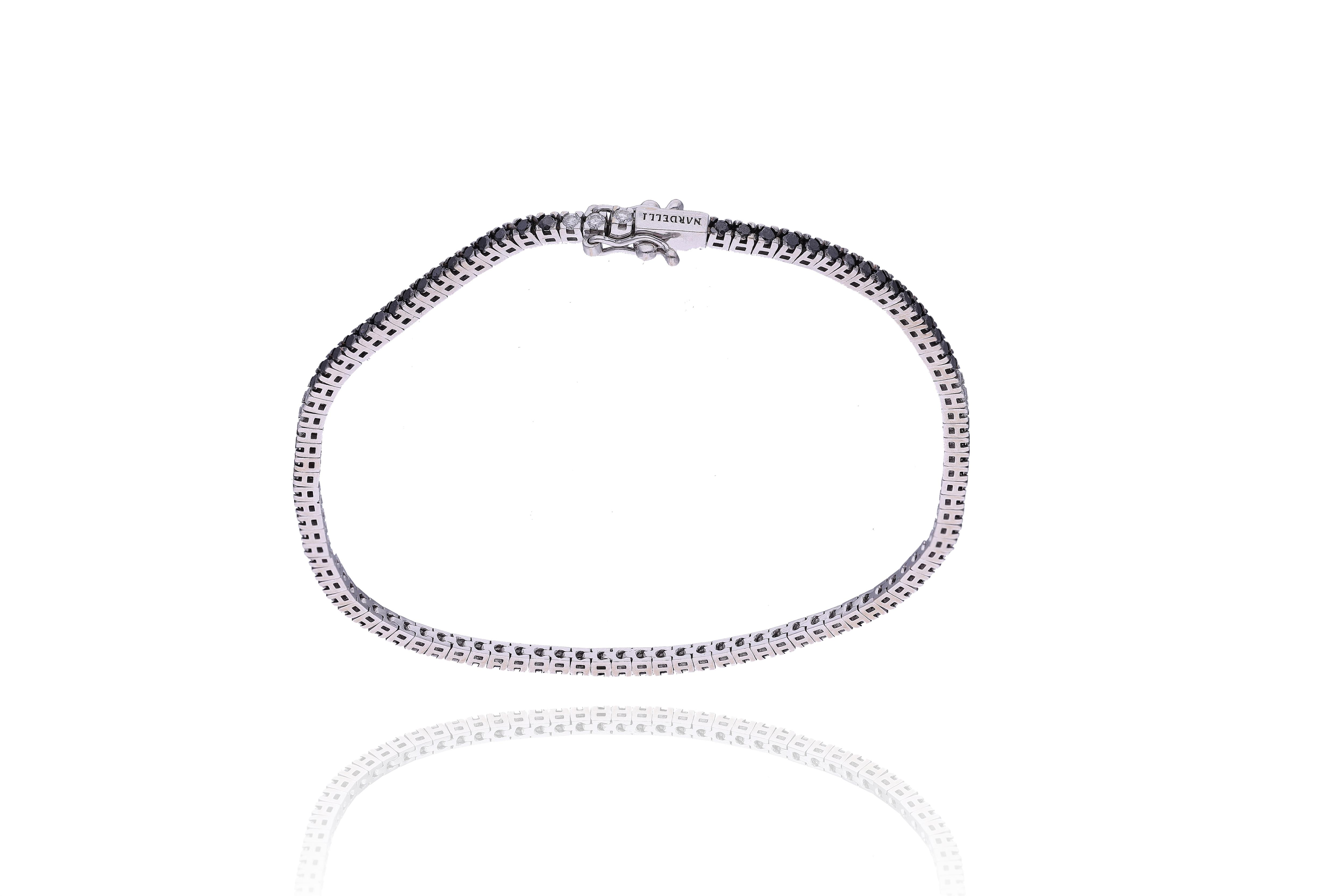 Nardelli, bracciale con diamanti, diamanti neri e pietre - Asta Preziosi