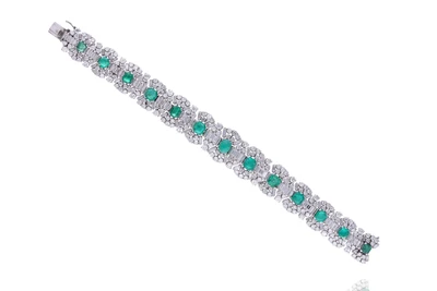 Bracciale con diamanti e smeraldi - Asta Preziosi Bracciale con diamanti e smeraldi - Asta Preziosi