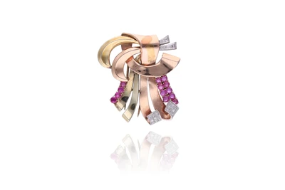 Spilla con rubini e diamanti - Asta Preziosi Spilla con rubini e diamanti - Asta Preziosi