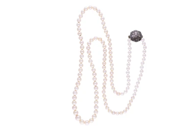 Collana di perle coltivate con diamanti - Asta Preziosi Collana di perle coltivate con diamanti - Asta Preziosi
