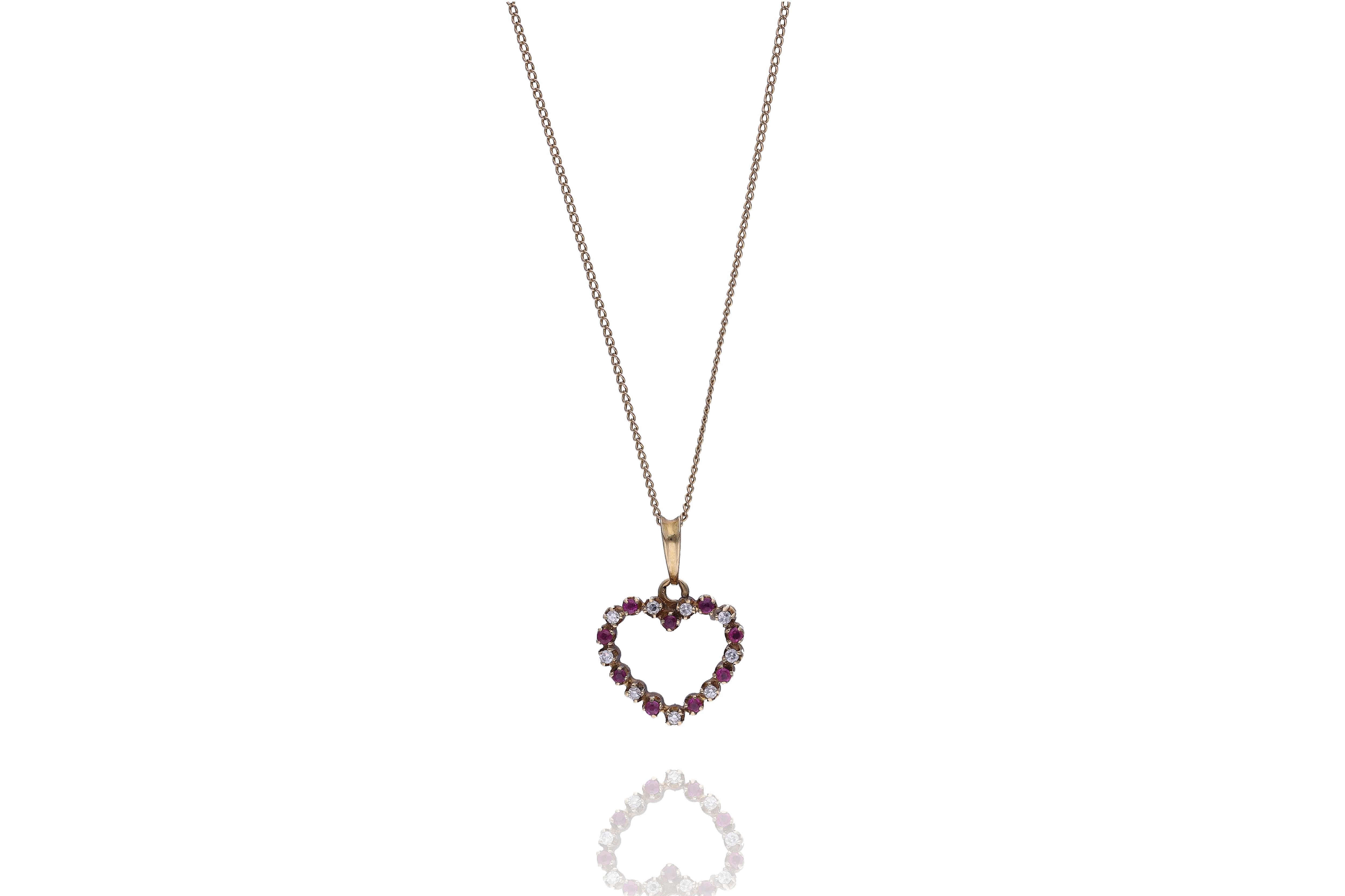 Collana con ciondolo con diamanti, rubini e pietre - Asta Preziosi