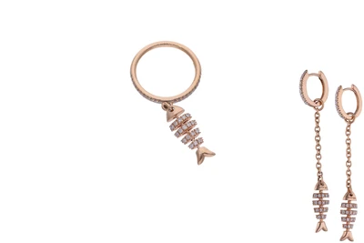 Joyfish anello e orecchini con diamanti - Asta Preziosi