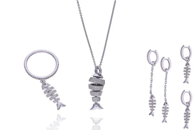 Joyfish parure con diamanti - Asta Preziosi