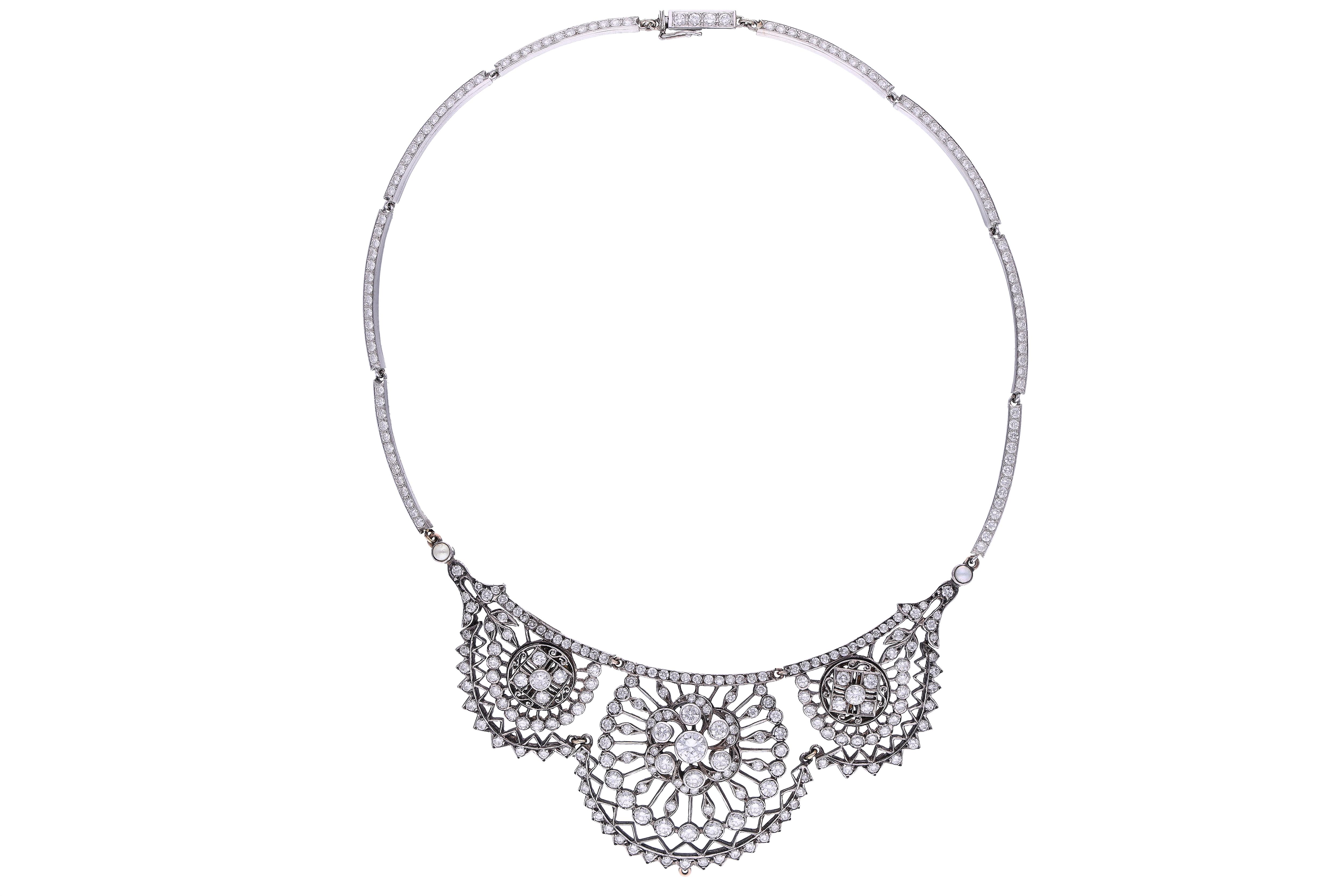 Collana con diamanti e perle coltivate - Asta Preziosi