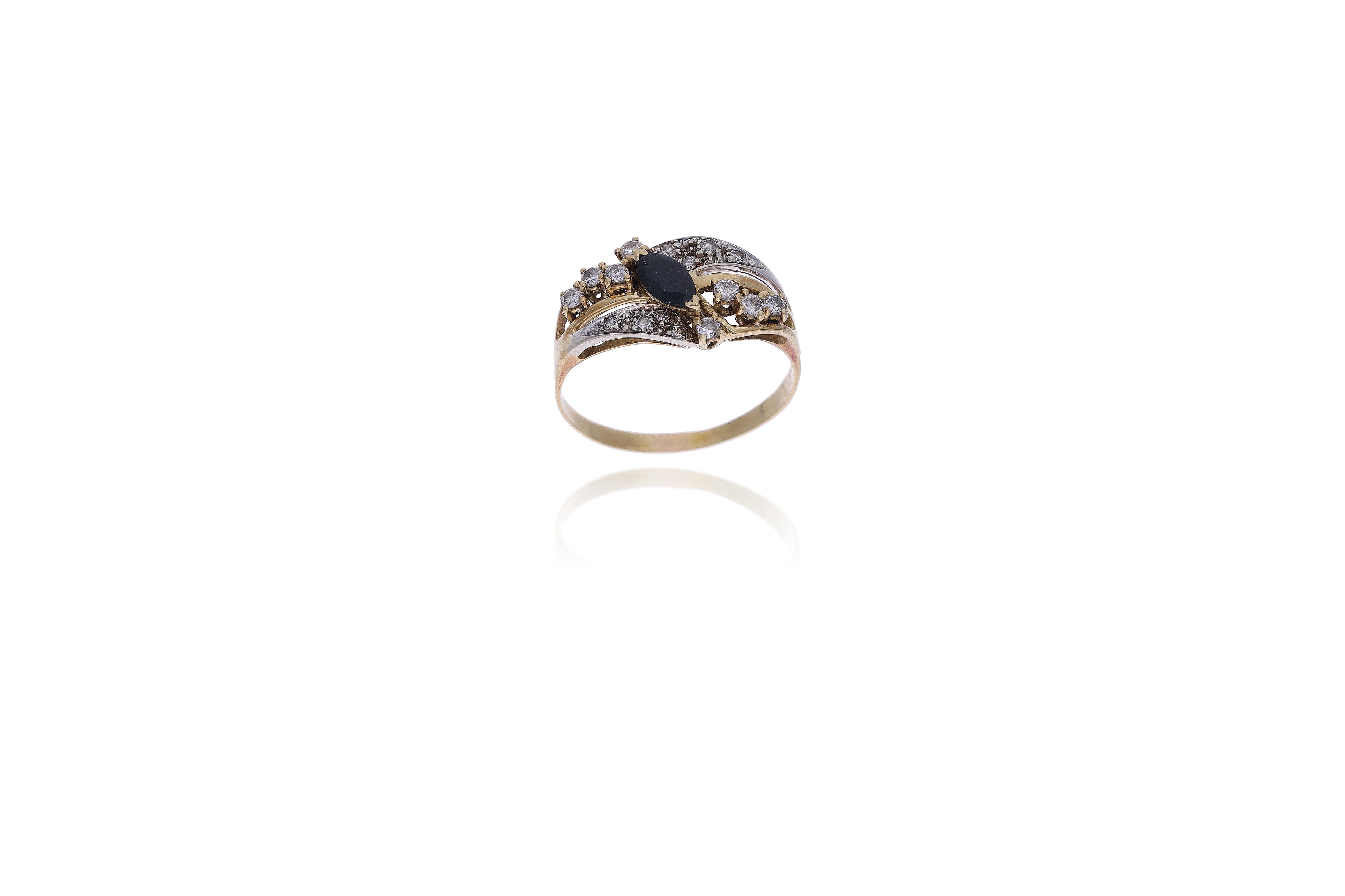 Anello con zaffiro e diamanti - Asta Preziosi