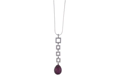 Collana con pendente con rubini, pietre e diamanti - Asta Preziosi Collana con pendente con rubini, pietre e diamanti - Asta Preziosi
