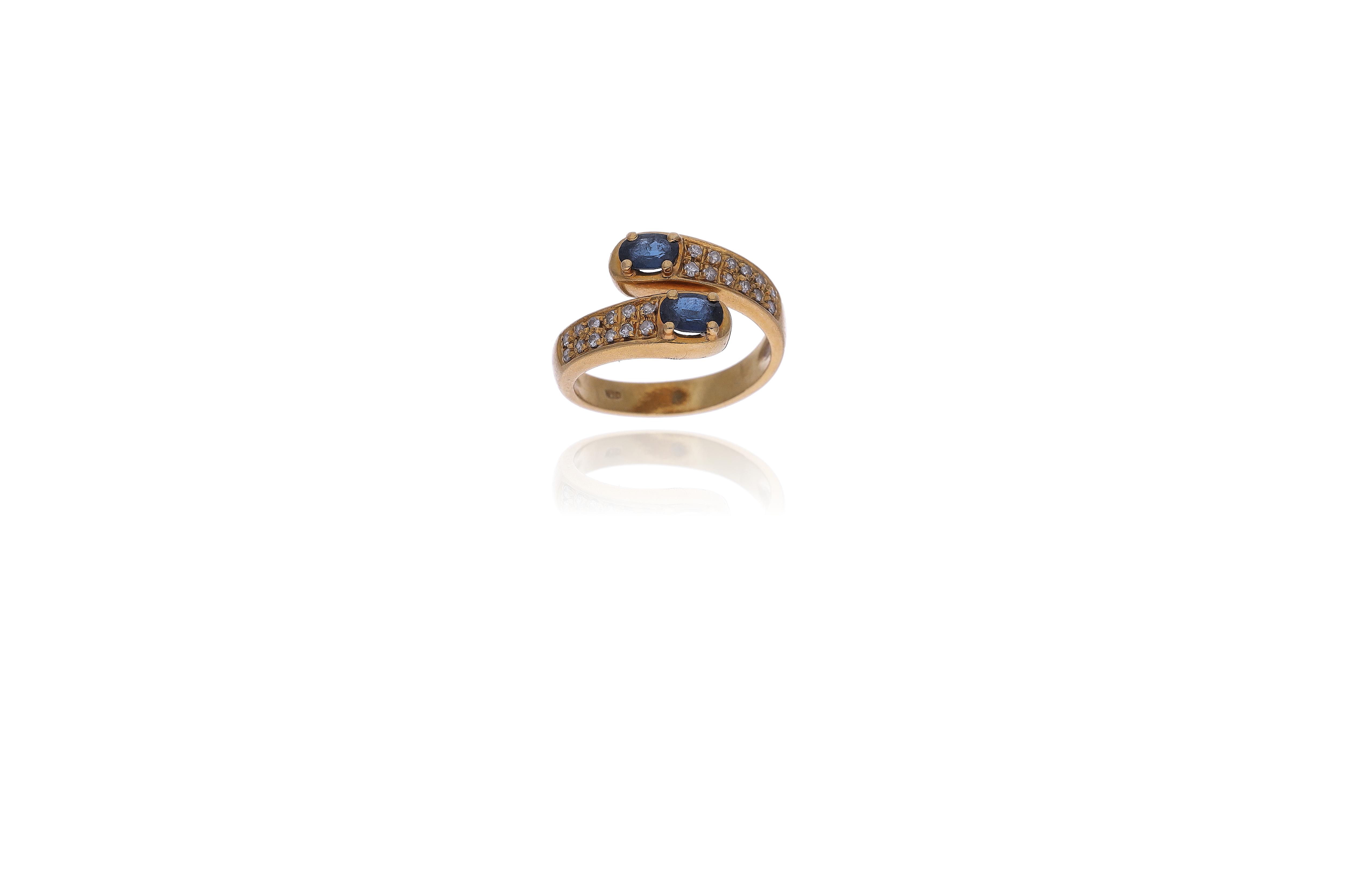 Anello con diamanti e zaffiri - Asta Preziosi