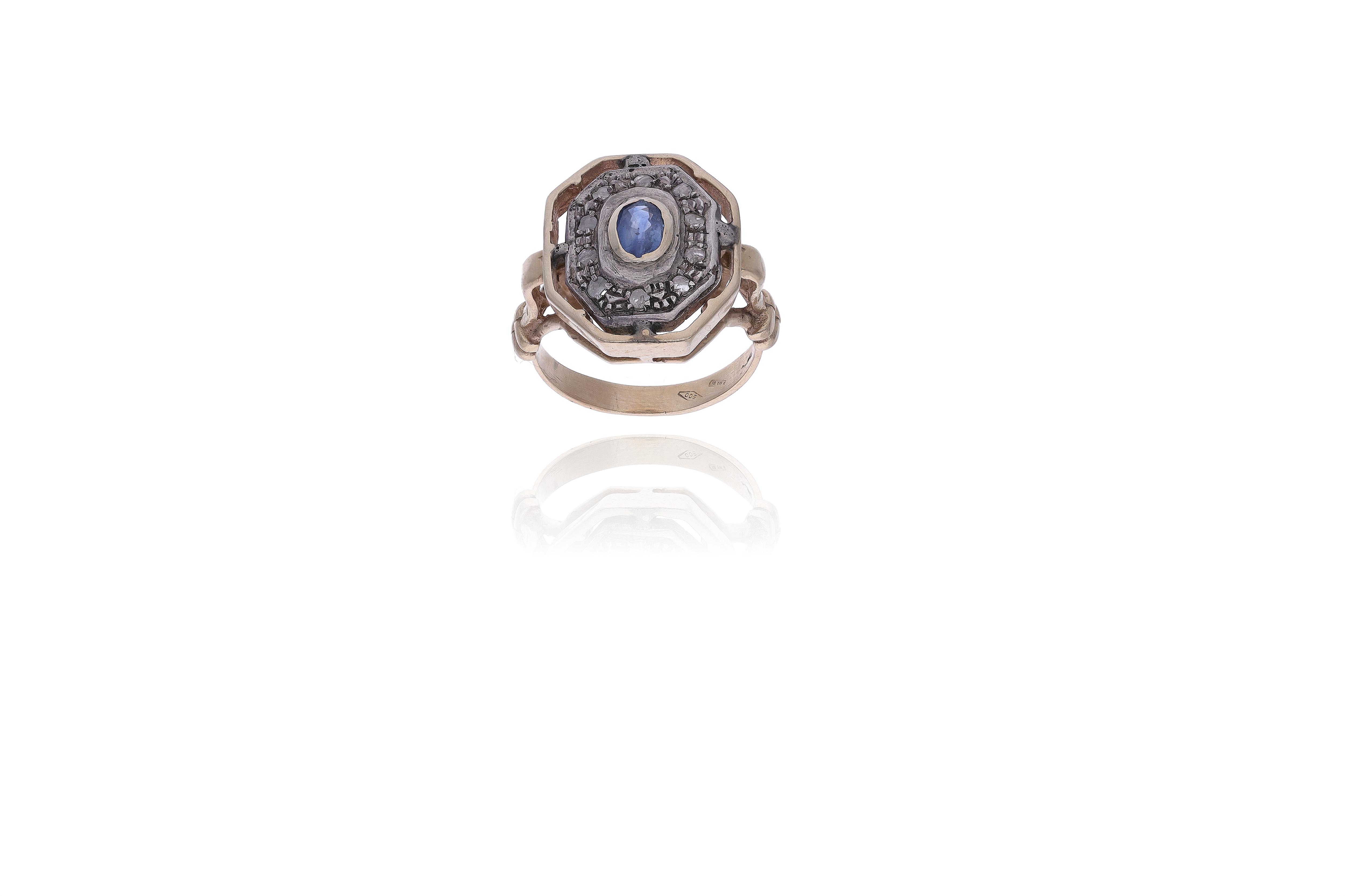 Anello con zaffiro e diamanti - Asta Preziosi