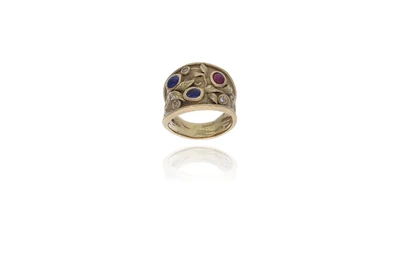 Anello con diamanti, rubini e zaffiri - Asta Preziosi Anello con diamanti, rubini e zaffiri - Asta Preziosi