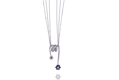 Collana con ciondolo con zaffiri e diamanti - Asta Preziosi