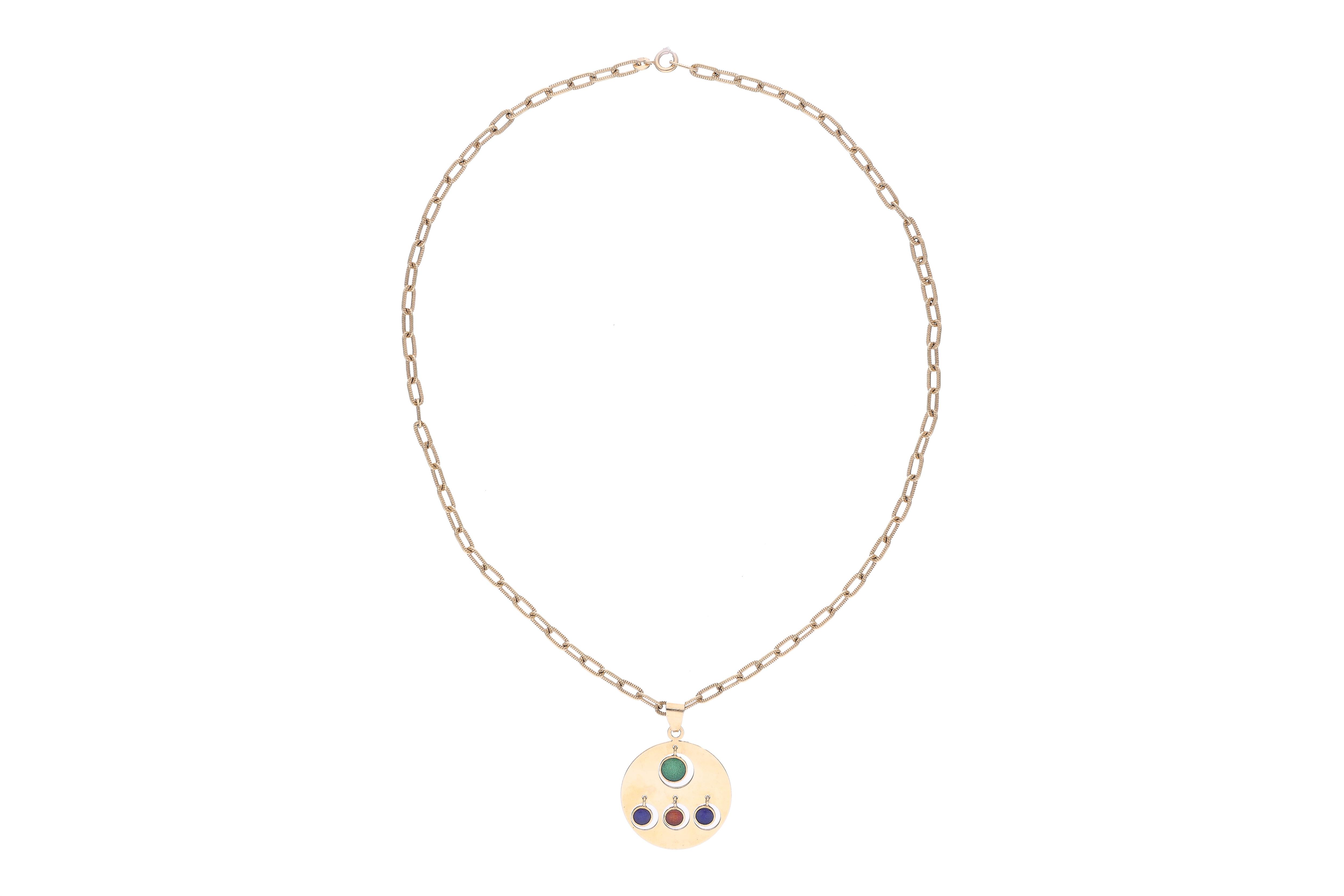 Collana con ciondolo con smalti - Asta Preziosi