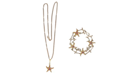 Bracciale, collana con ciondolo, con rubini - Asta Preziosi Bracciale, collana con ciondolo, con rubini - Asta Preziosi