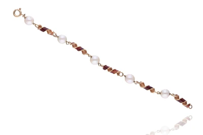 Bracciale con perle e smalti - Asta Preziosi Bracciale con perle e smalti - Asta Preziosi