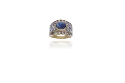 Anello con diamanti e zaffiro - Asta Preziosi Anello con diamanti e zaffiro - Asta Preziosi