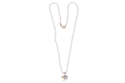 Collana di perle coltivate con diamanti - Asta Preziosi Collana di perle coltivate con diamanti - Asta Preziosi