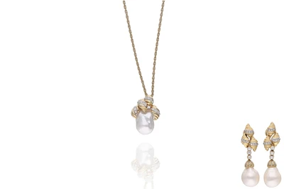 Parure con perle barocche e diamanti - Asta Preziosi