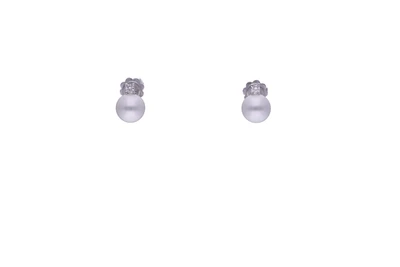 Orecchini con diamanti e perle coltivate - Asta Preziosi Orecchini con diamanti e perle coltivate - Asta Preziosi